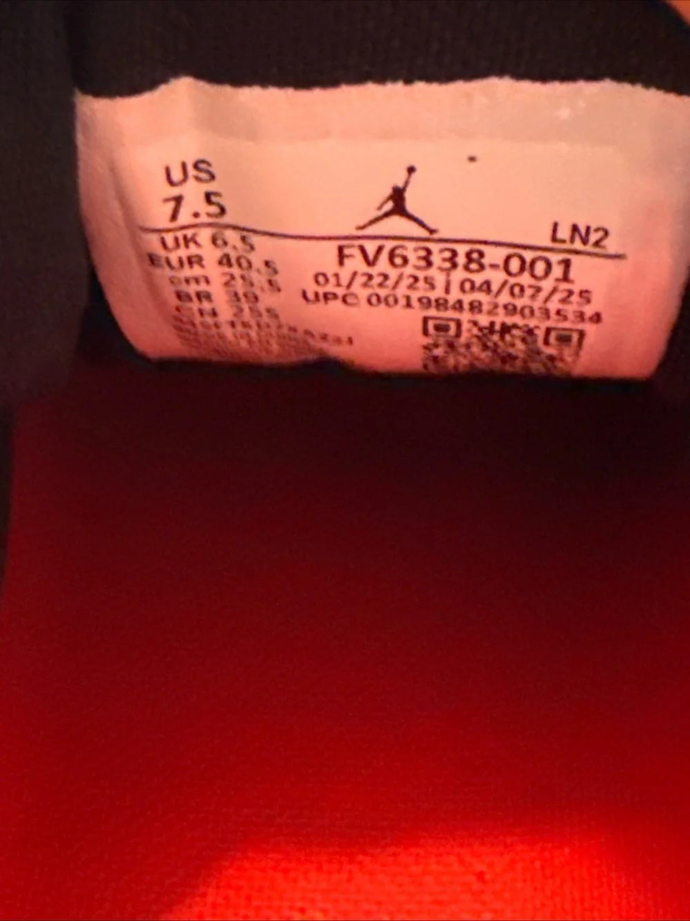 Men's Size 7.5 Air Jordan Rev Golf Shoes Black Grey Infrared FV6338-001